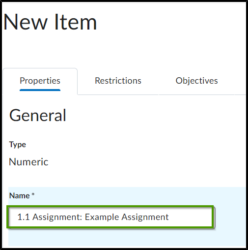 Name: 1.1 Assignment: Example Assignment