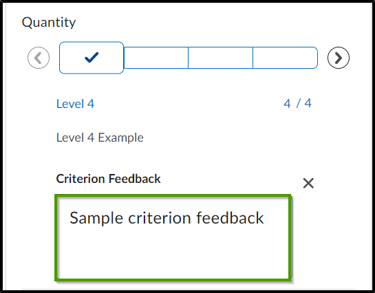 Criterion Feedback: sample criterion feedback