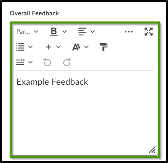Overall Feedback: example feedback